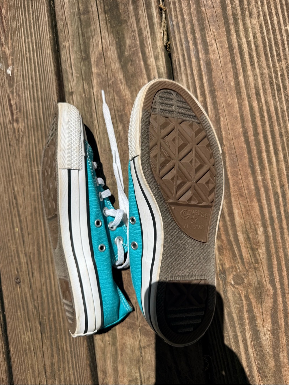 Converse women’s Low-Top Canvas Sneakers in Teal Blue - Picture 2 of 3